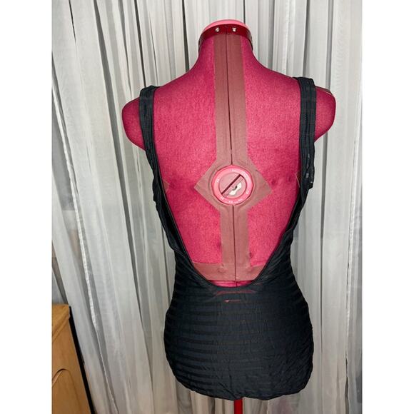 Ann cole one piece swimsuit high neck sheer stripe - Picture 4 of 9